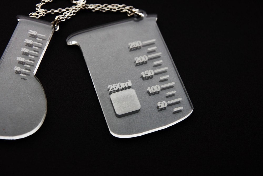 SALE Science Necklace Chemistry Beaker or Flask - your choice