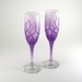 Strands Champagne Flutes - Frosted and Painted Glassware - Custom Wedding Glass Stemware