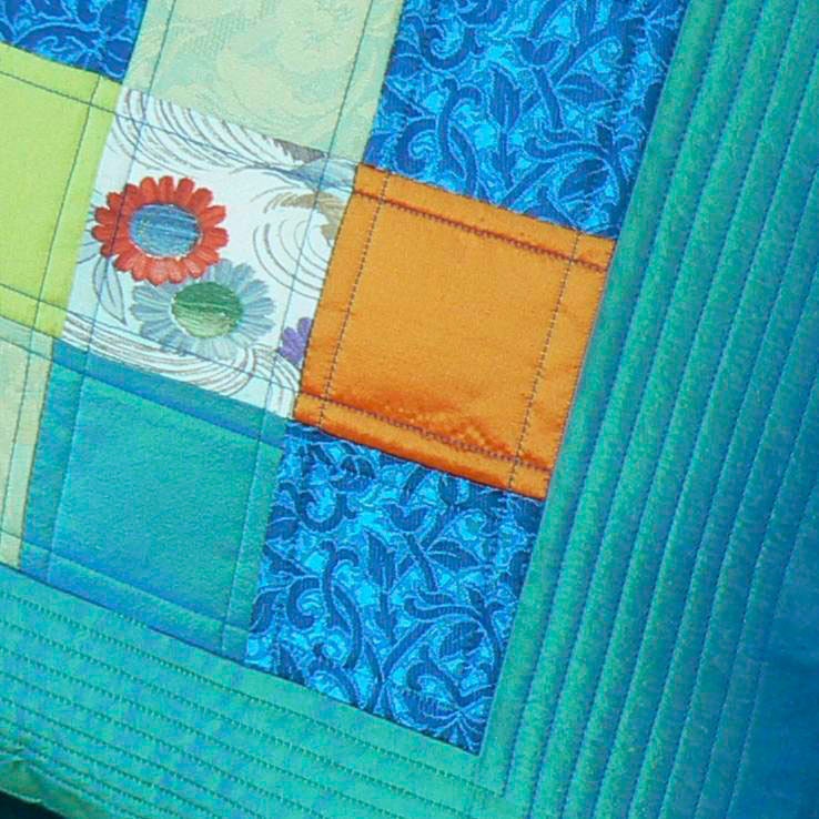 Quilted 9 Squares Silk Pillow