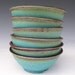 Noodle Bowls - Made to Order - Turquoise Black Brown - Set of 6
