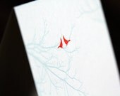 Reserved Listing for andrewmarantz Red Birds: Letterpress Folded Cards & Envelopes (Set of 6 Folded)