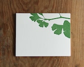 Green Ginkgo: Letterpress Flat Cards & Envelopes (6 ct)