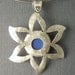 Ready to Ship One of A Kind Sterling Silver  and Periwinkle Dichroic Fused Glass Flower Pendant