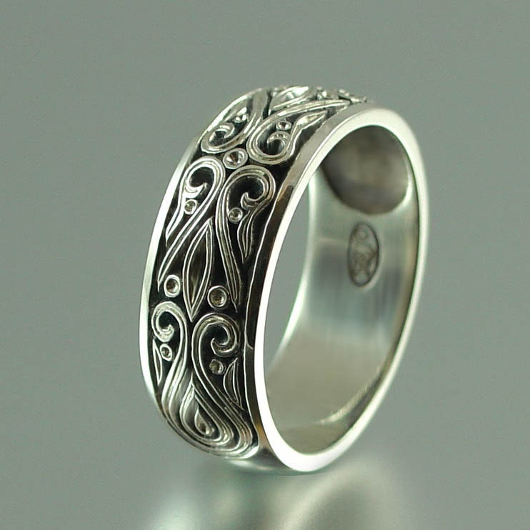 The PRINCE CHARMING 14K white gold mens wedding band