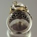 TWO BEAUTIES silver & 14k gold Pearl ring