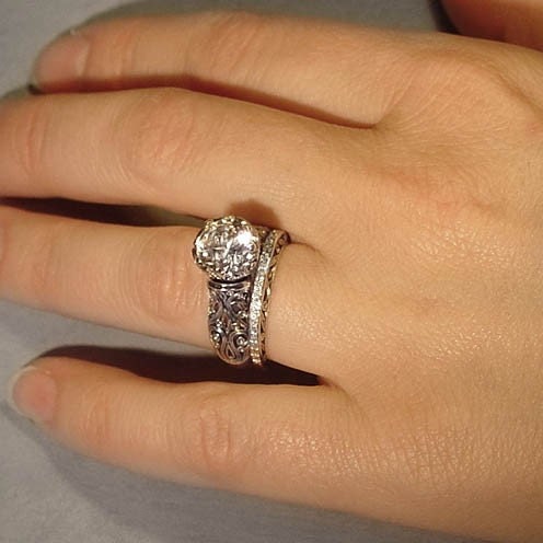 The ENCHANTED PRINCESS White Sapphire 14K gold engagement ring