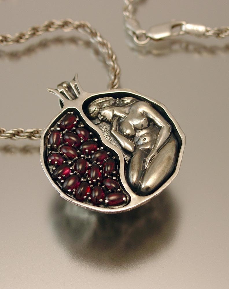 JUICY POMEGRANATE silver garnet pendant