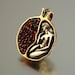POMEGRANATE silver and bronze garnet pendant