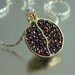 JUICY POMEGRANATE bronze and silver garnet pendant RESERVED for Sophia - 1st payment