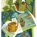 SPRING GARDENING linocut