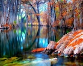Thankful - landscape photography - Colorful Autumn Photo - Guadalupe River - Texas Photos