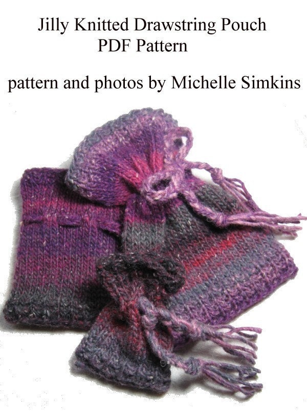 PATTERN--Jilly Knitted Drawstring Pouch