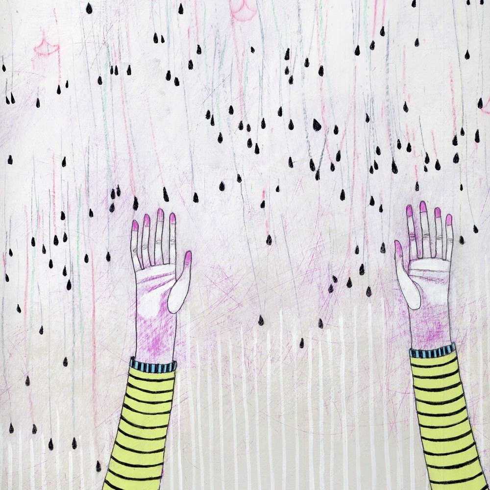 original art painting - falling