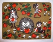 Strawberry Kids original block print