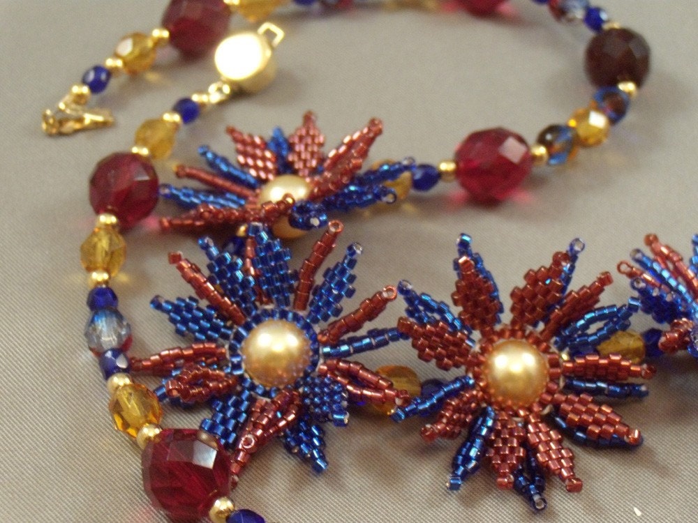 Mardi Gras Flowers Necklace