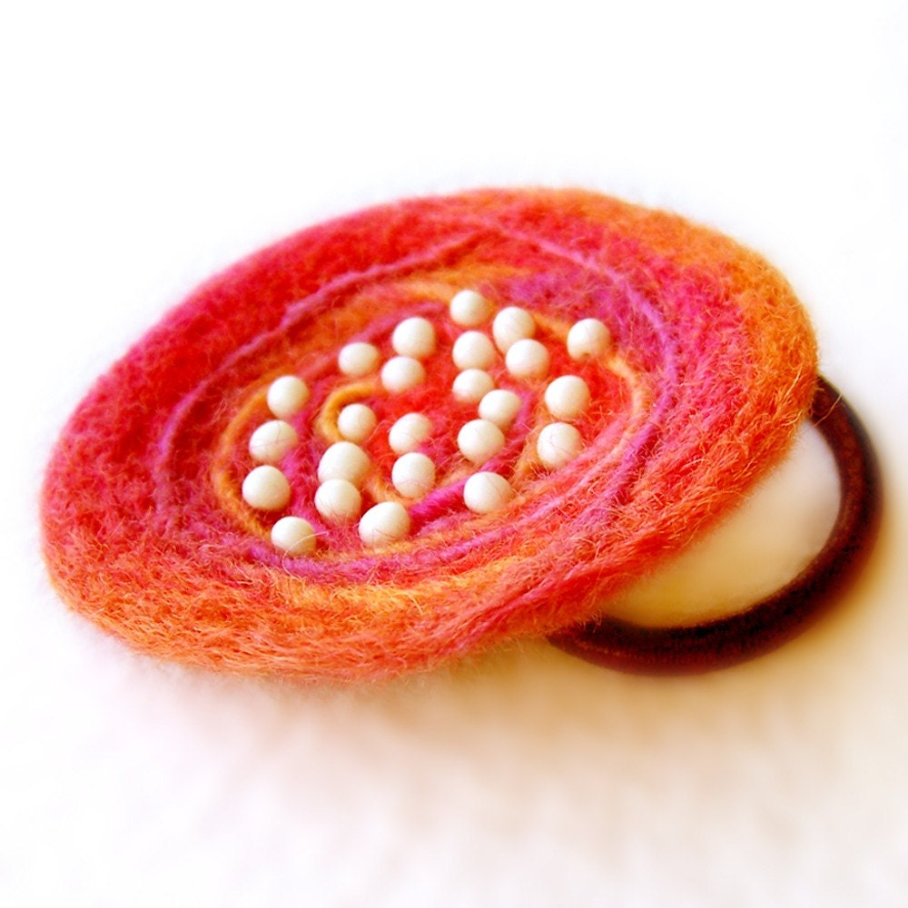 Ponytail Elastic - Felted Wool, Sorbet