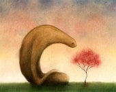 Tranquil Restoration 8.5 x 11 fine art giclee print reproduction of an original watercolor and ink illustration