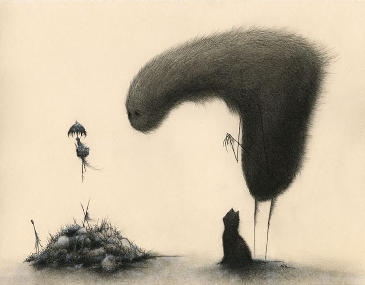They Would Not Be So Excluded 5 x 7 fine art giclee print reproduction of an original Charcoal and ink illustration