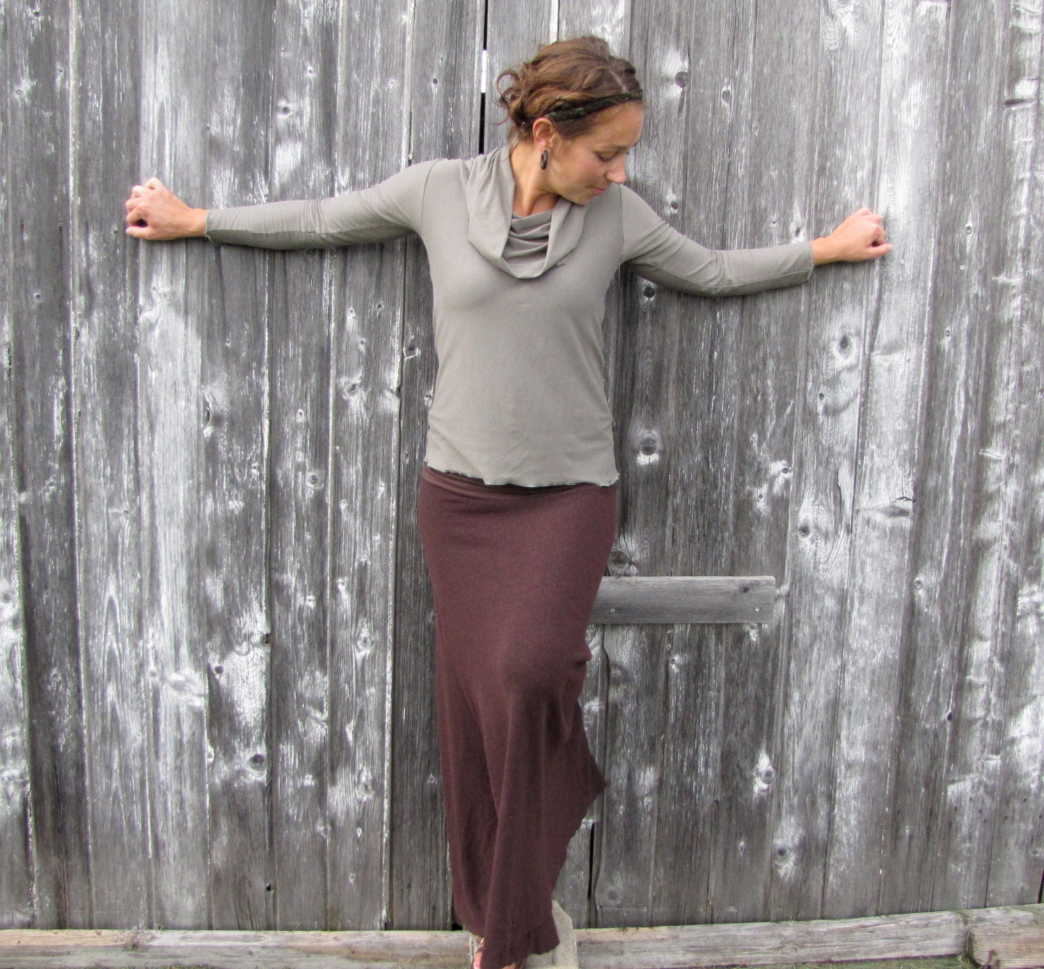Woolen Maxi Skirt