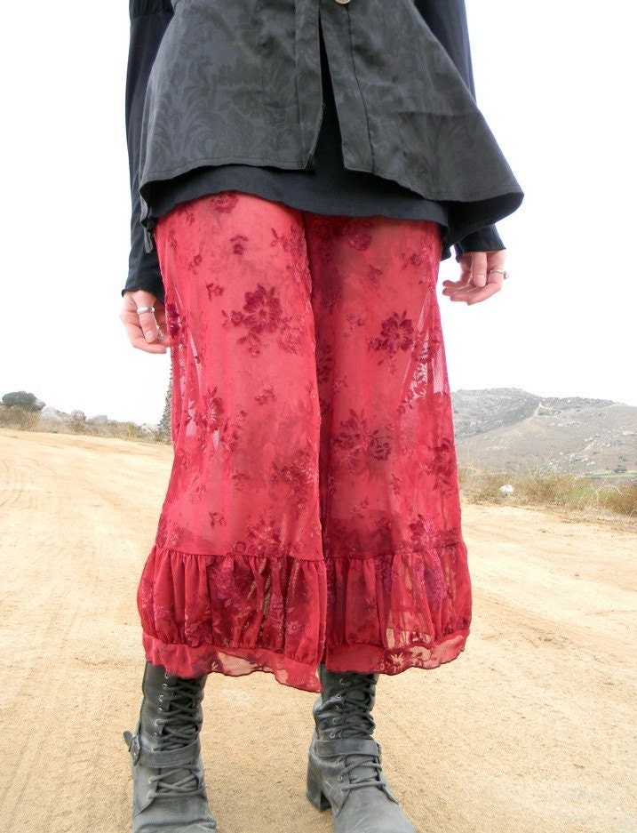 Red Lace Bloomers
