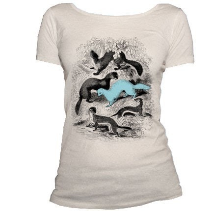 BLUE RINSE WEASEL - Organic Cotton Scoop Neck Tshirt
