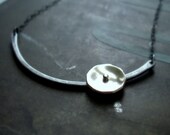Golden Pebble 14k Gold Fill Corsage Necklace FREE SHIPPING - Mixed Metal Recycled Silver Rivet