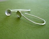 Little Pebble Drop Recycled Sterling Silver Earring,FREE SHIPPING Simple Modern Everyday