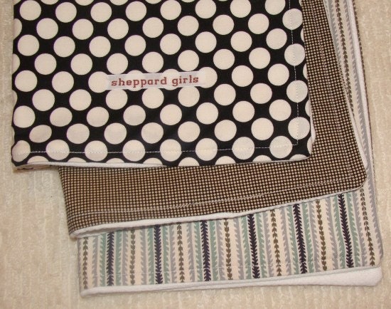 Domino burp cloth trio