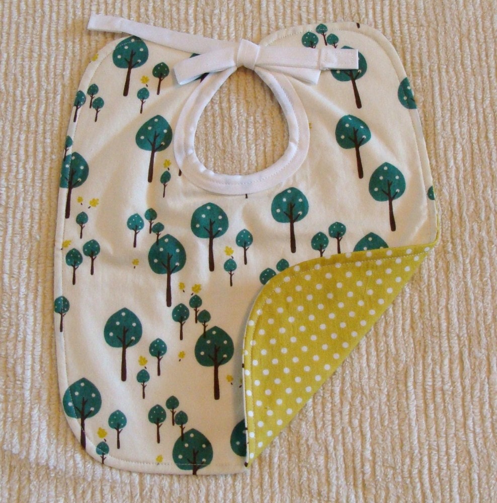 Polka dot forest bib