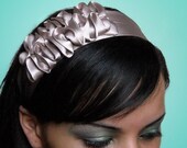 Ruffle Headband CHAMPAGNE Silk 2 Inch Soft Fabric Hair Wrap