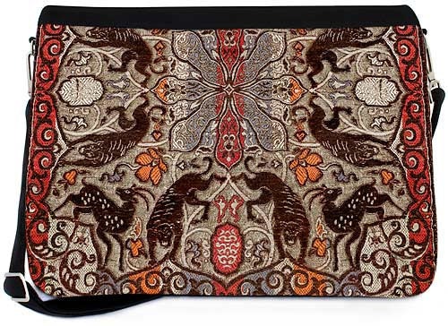 Messenger bag with TWO zip-off printed flaps. Tigers and Antilopes and  Arthur Rackham's Fairies by Night to swap as the mood takes you