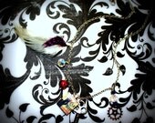 Necklace Found Objects - French Postcards