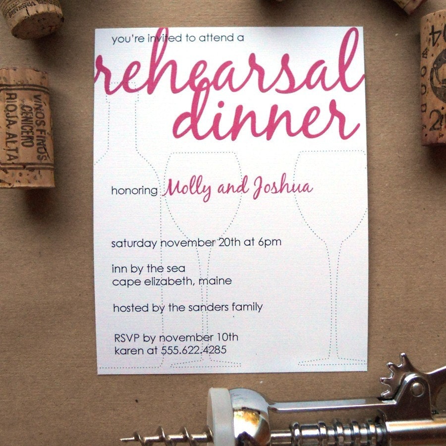 Vino Dot - Rehearsal Dinner Invites Set of 15