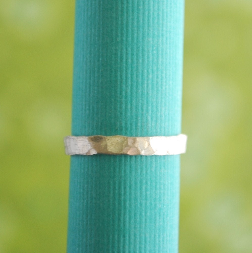 MINI HEART stacking ring, eco-friendly silver.  Handcrafted by Chocolate and Steel.