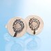 petite DANDELION stud earrings, eco-friendly silver.  Handcrafted by Chocolate and Steel