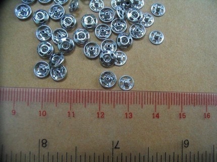 Tiny metal sew-on snaps buttons 6 mm. 432 sets for making Barbie, Blythe and dolls clothes