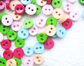 SALES 100 pcs Tiny 2 hole button - 6.5 mm. for making Barbie, Blythe and dolls clothes SET18
