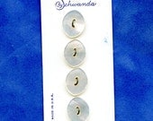 Shell Buttons White Natural Ovals Set of 4 1940s Vintage  Buttons  on Original Card 9/16 and 3/4 inch size MORE AVAILABLE