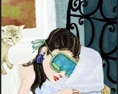 Breakfast at Tiffanys ...Holly Golightly gets her beauty sleep ... limited edition print ... 6 prints are left in the series