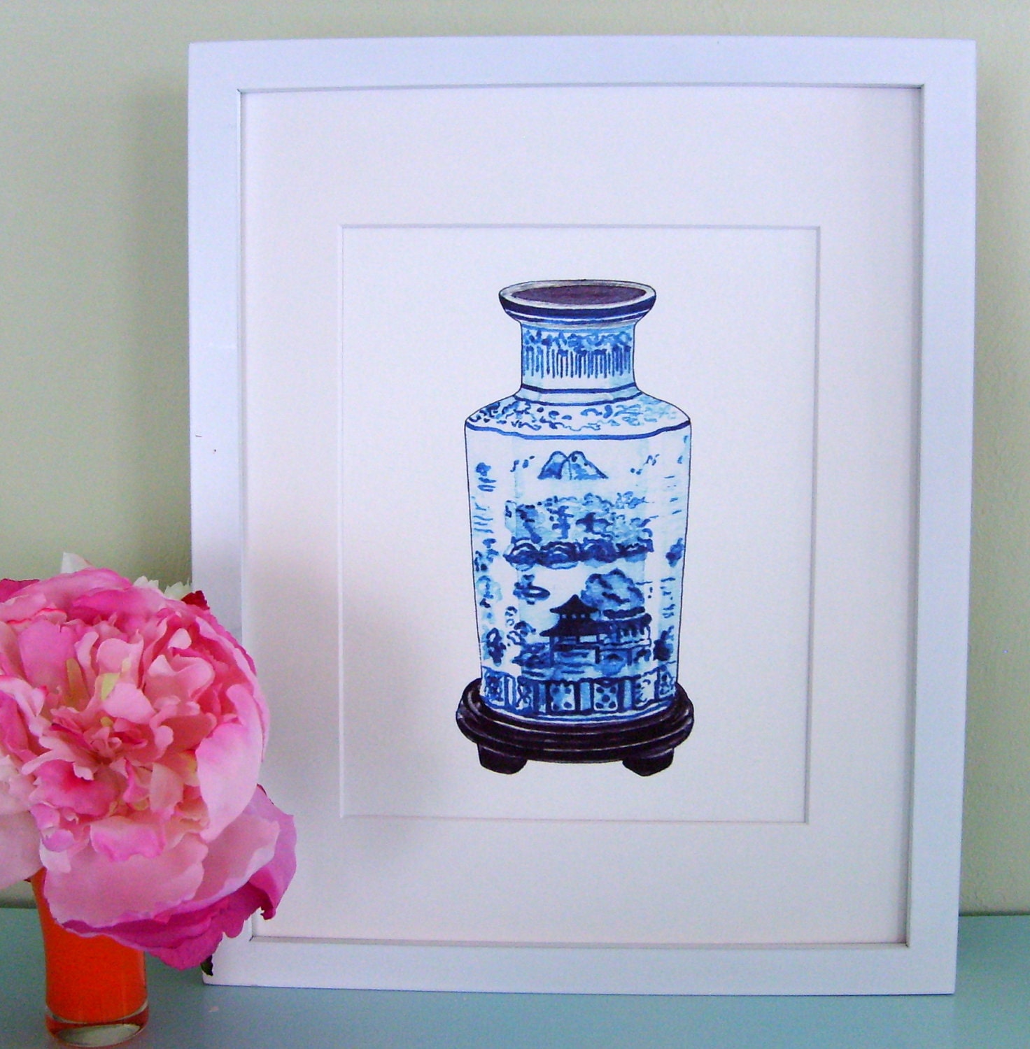 CHINESE VASE PRINT 8x10