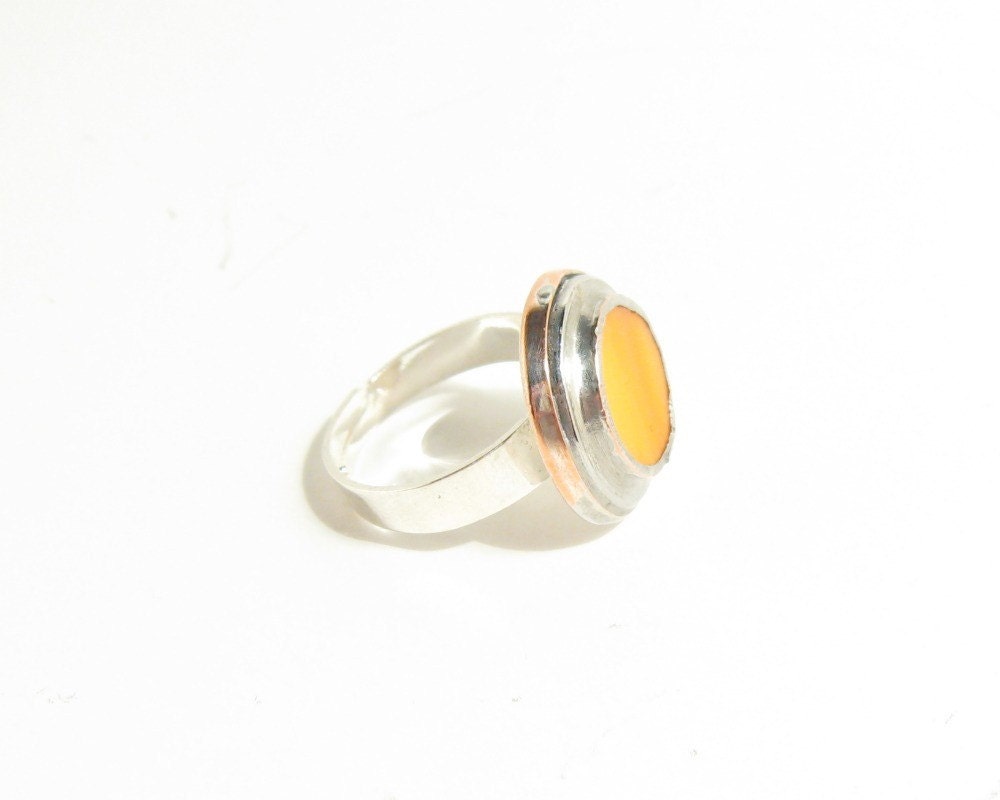 Ring Yellow - Orange in Stained Glass