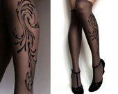 grey sexy DAYDREAM TATTOO knee-high nyons