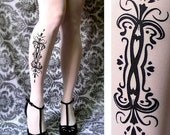 sexy TATTOO 01 thigh-high socks WHITE