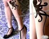 sexy OCTOPUS TATTOO knee-high socks Ultra Pale