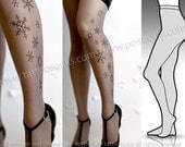 s/m grey sexy and elegant SNOW QUEEN 40 den TATTOO stockings / full length / pantyhose / nylons