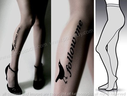 Large/ Extra Large Grey  follow me TWITTER 40 DEN stockings /  full length  / pantyhose / nylons