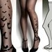 Large/Extra Large brand new color GREY sexy BATS tattoo tights / stockings / full length / pantyhose / nylons