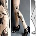new: L/XL sexy Aquarium tattoo tights / stockings /  full length /  pantyhose / nylons Ultra Pale
