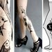 new: XXL sexy Aquarium tattoo tights / stockings / full length / pantyhose / nylons Ultra PALE