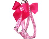 Pink Houndstooth Step In Dog Harness